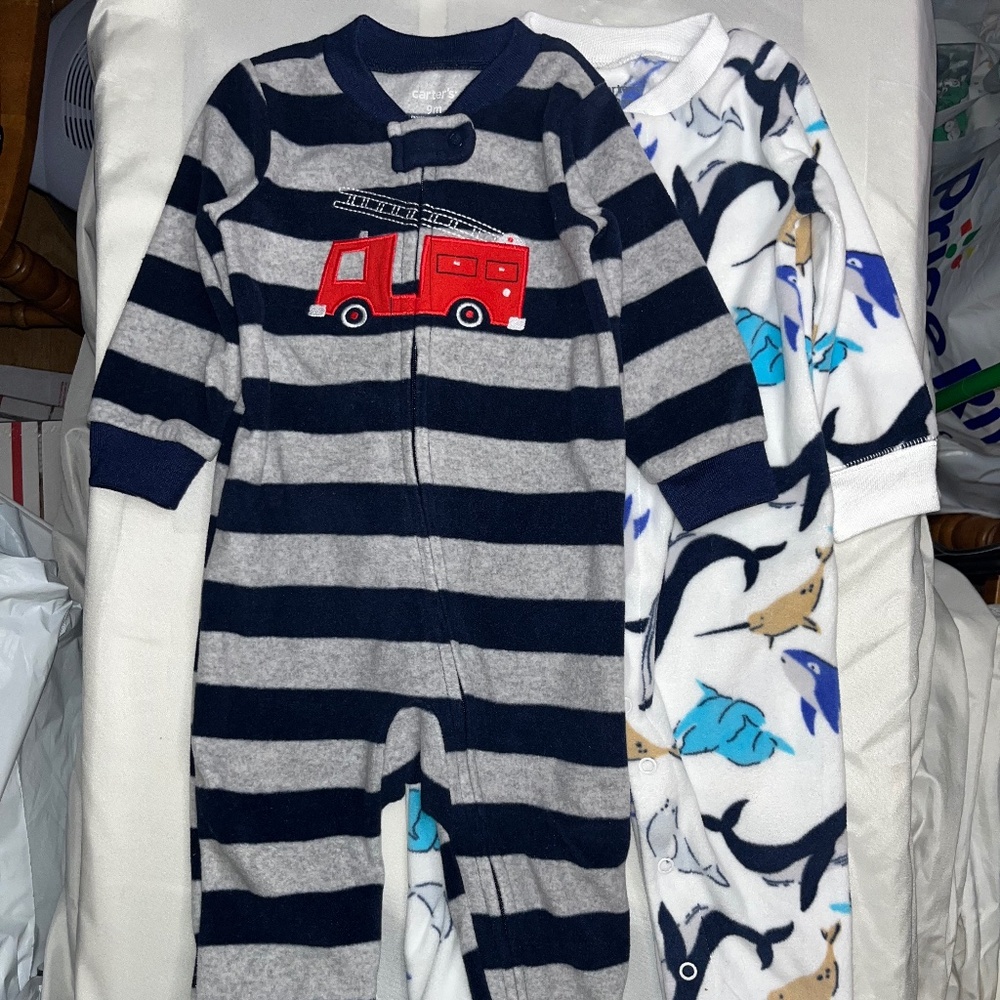 Carters fleece onesies 9 months